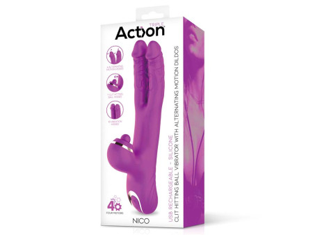 Nico Vibrador con Dildos Alternantes y Bola Percutora 4 Motores Nico Vibrador con Dildos Alternantes y Bola Percutora 4 Motores