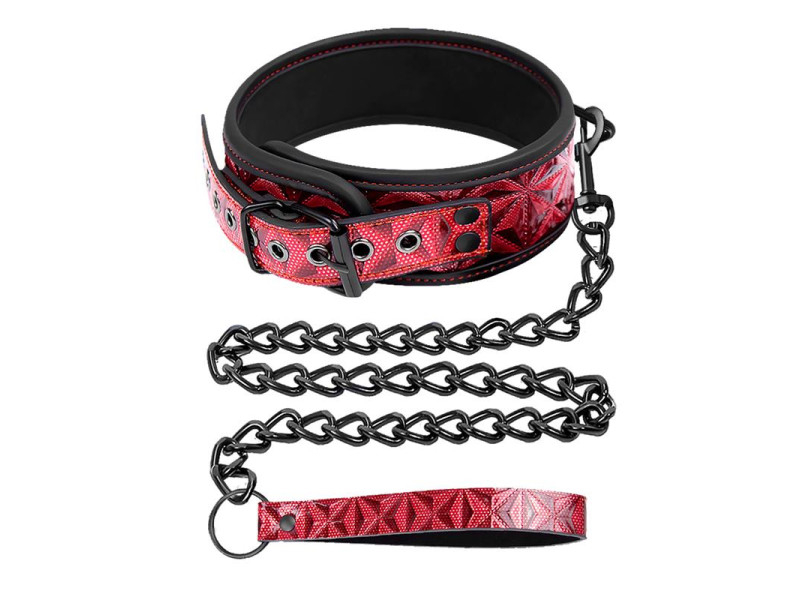Collar con Correa Ajustable Diamond Cuero Vegano