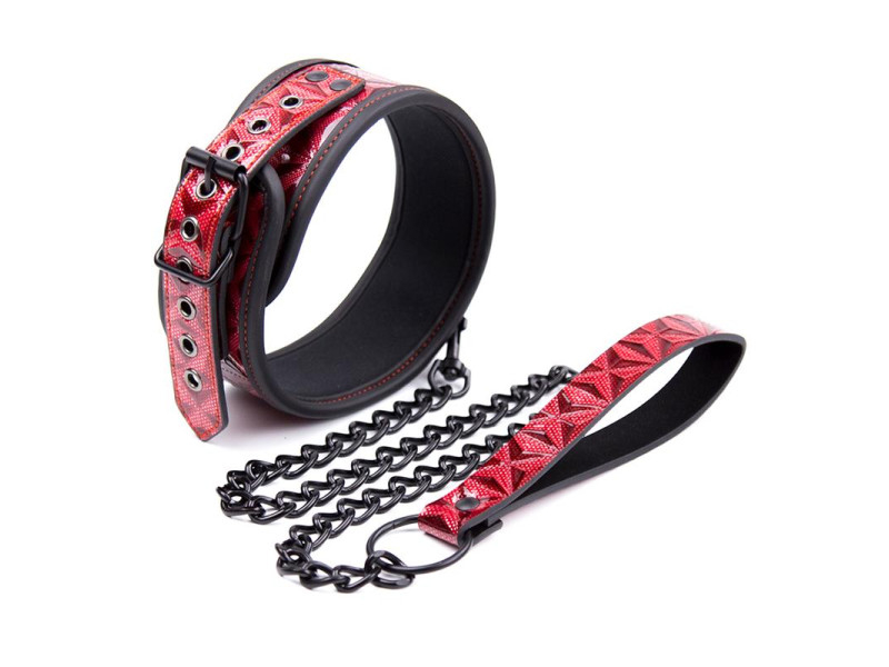 Collar con Correa Ajustable Diamond Cuero Vegano