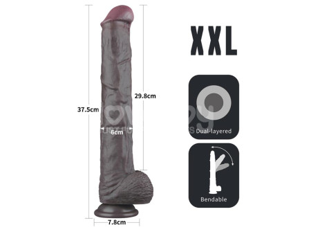 Dildo Dual Layered Articulable XXL 145 Dildo Dual Layered Articulable XXL 145