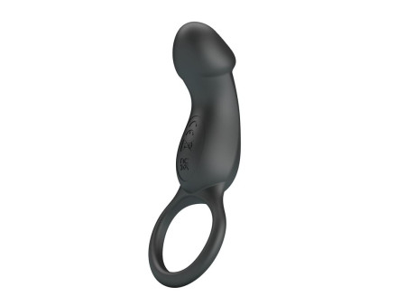 Trae Anillo Vibrador Silicona USB Negro