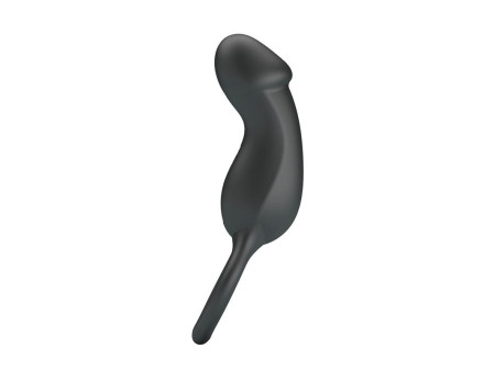 Trae Anillo Vibrador Silicona USB Negro