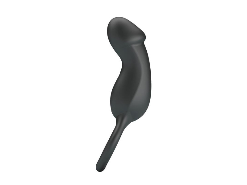 Trae Anillo Vibrador Silicona USB Negro
