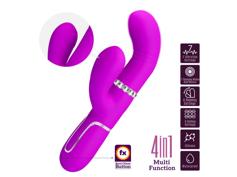 Mariana Vibrador 4en1 Silicona Fucsia