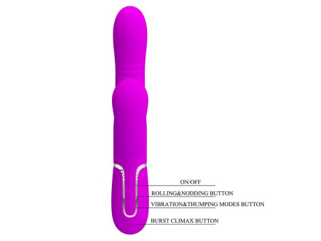 Mariana Vibrador 4en1 Silicona Fucsia