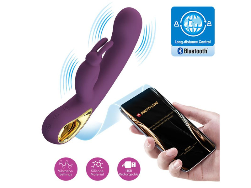 Liam Vibrador Punto G Silicona con APP Morado
