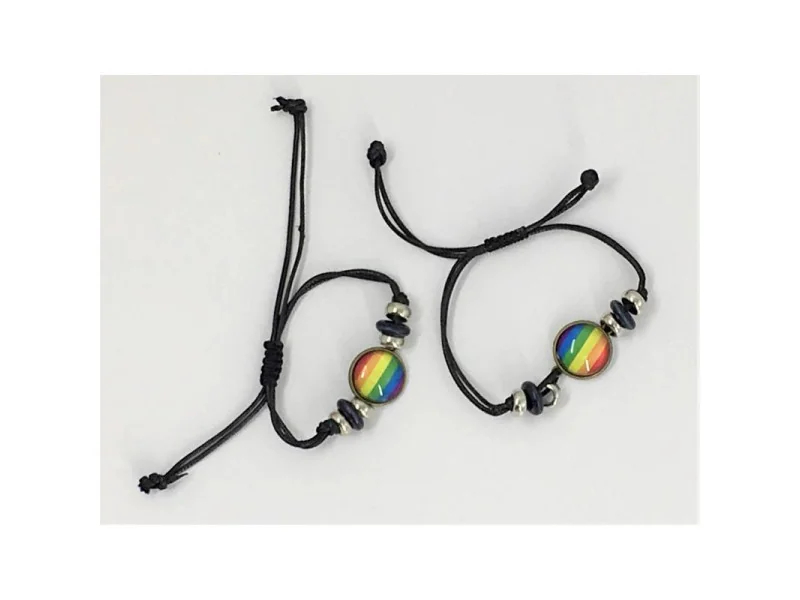 Pulsera Ajustable con Circulo Bandera LGBT Pulsera Ajustable con Circulo Bandera LGBT