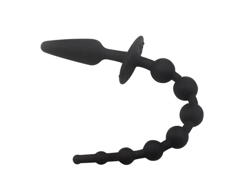 Plug Anal con Cadena Anal Silicona Negro Plug Anal con Cadena Anal Silicona Negro