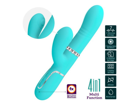 Mariana Vibrador 4 en 1 Silicona Turquesa
