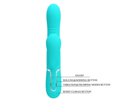 Mariana Vibrador 4 en 1 Silicona Turquesa