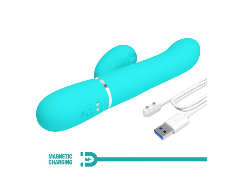 Mariana Vibrador 4 en 1 Silicona Turquesa