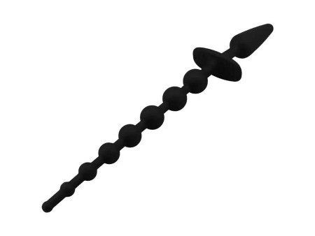 Plug Anal con Cadena Anal Silicona Negro