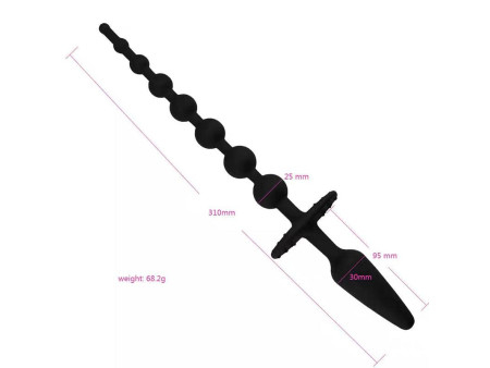 Plug Anal con Cadena Anal Silicona Negro