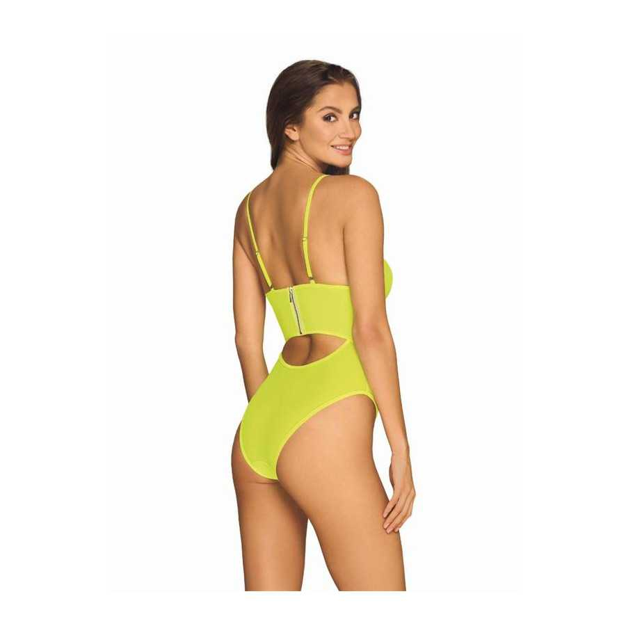 Neonia Bodysuit con Cremallera Amarillo Neon