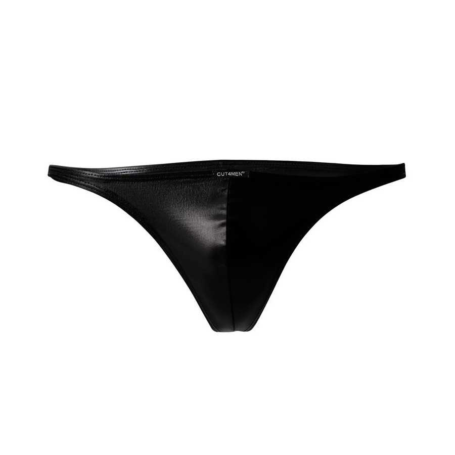 C4M11 Calzoncillo Estilo Brazilian Leatherette Negro