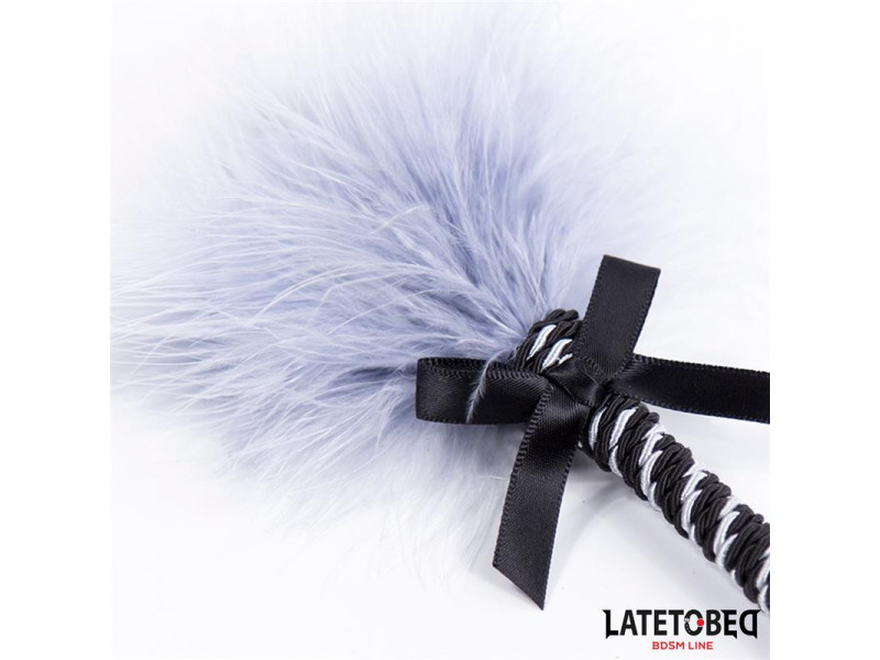 Plumero con Lazo Gris y Negro 25cm
