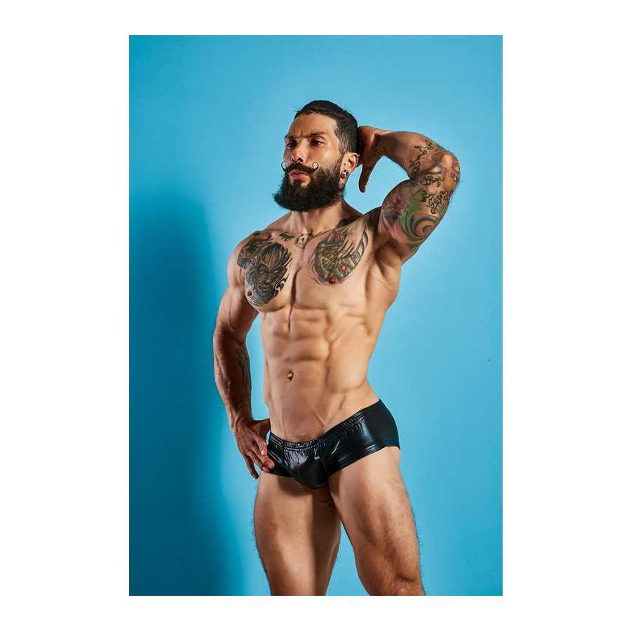 C4M10 Boxers Tipo Shorts Leatherette Negro