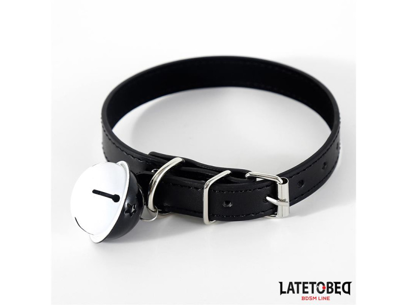 Collar con Cascabel Ajustable Negro