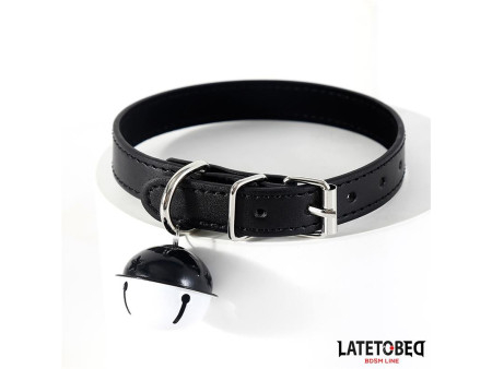 Collar con Cascabel Ajustable Negro