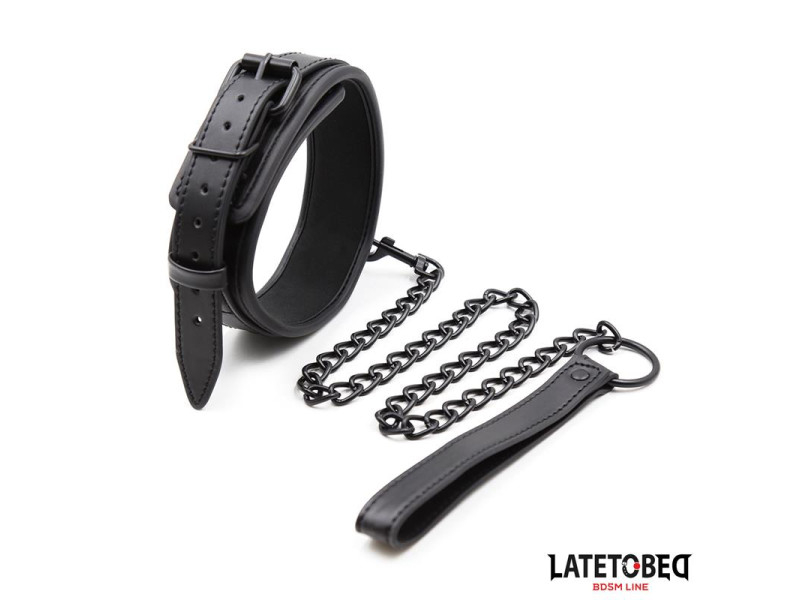 Collar y Correa Neopreno Negro