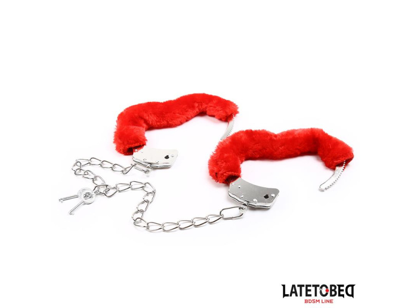 Esposas Pies Peluche Terciopelo Rojo