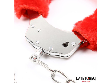 Esposas Pies Peluche Terciopelo Rojo