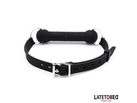 Mordaza Hueso Silicona Negro Ajustable