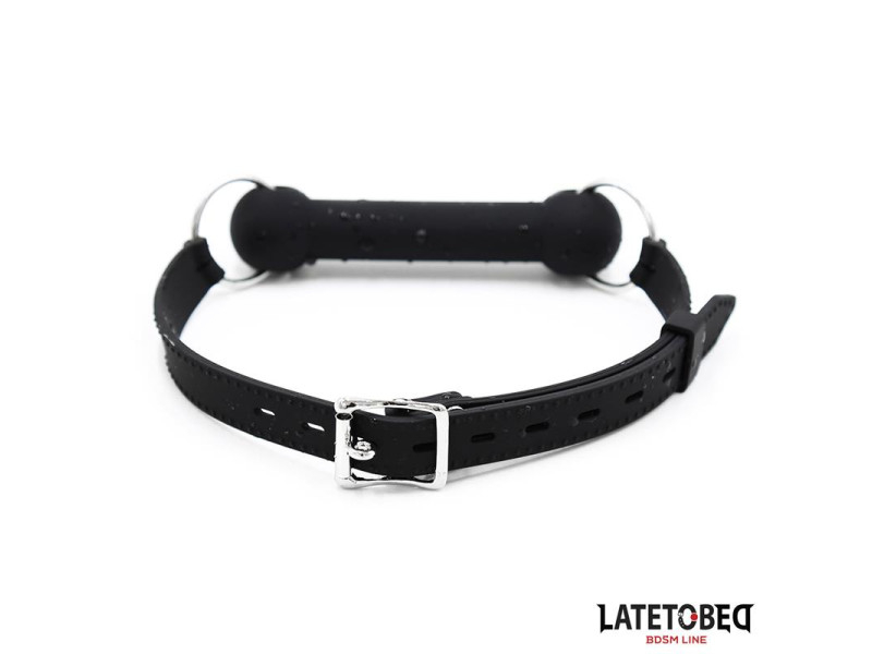 Mordaza Hueso Silicona Negro Ajustable