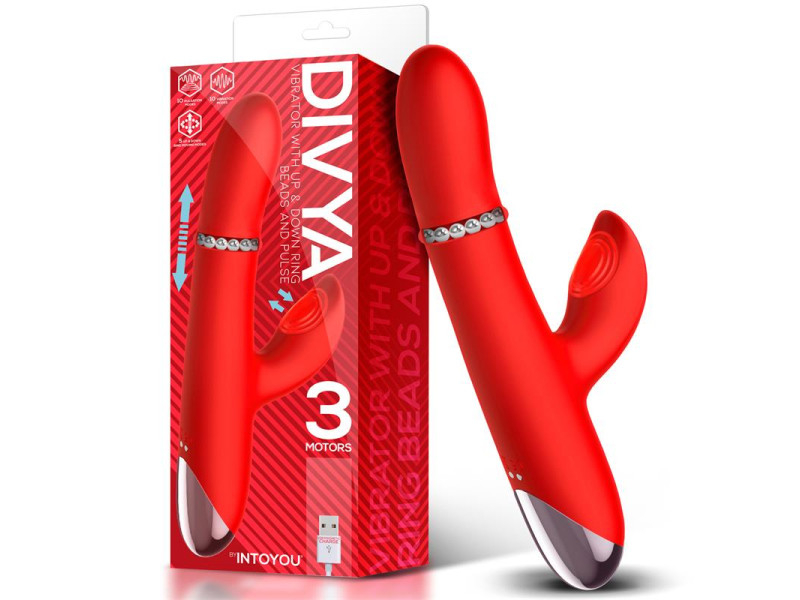 Divya Vibrador con Aro de Bolas Internas Up and Down y Pulsacion 3 Motores Independientes USB