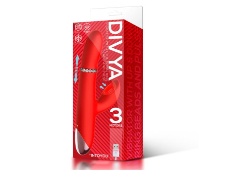 Divya Vibrador con Aro de Bolas Internas Up and Down y Pulsacion 3 Motores Independientes USB
