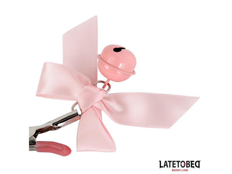 Pinzas para Pezones Lazo y Cascabel Rosa