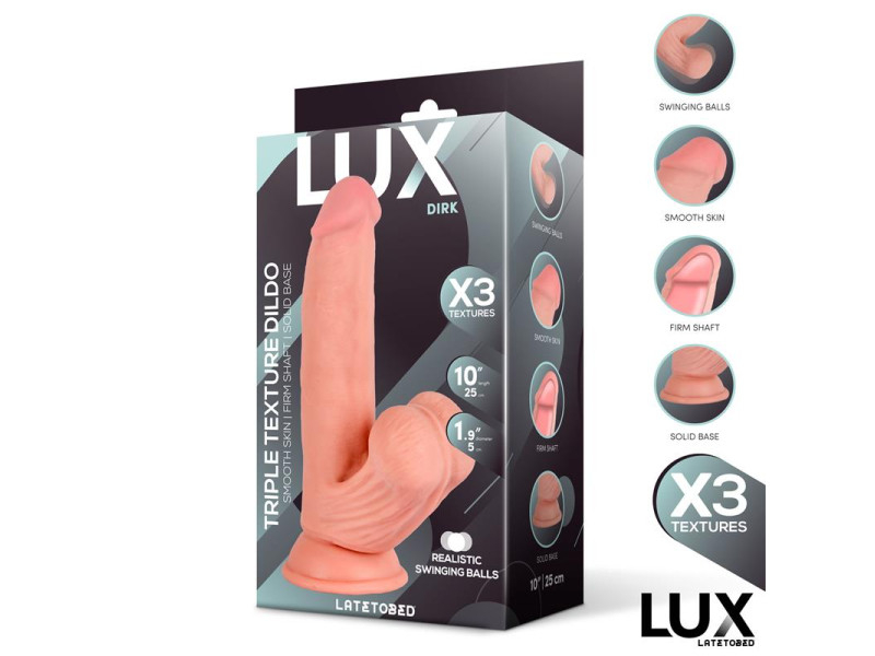 Dirk Dildo Triple Densidad con Testiculos Oscilantes 10