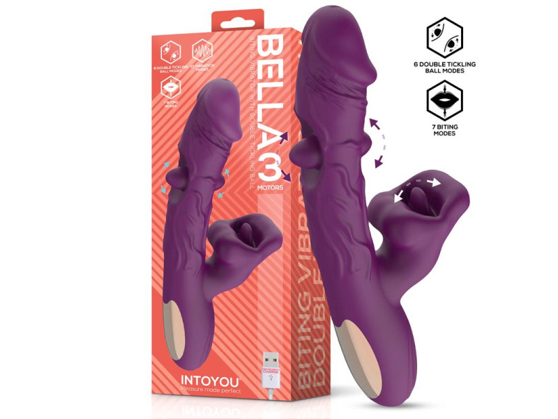 Bella Vibrador Doble Bola Cosquilleante y Mordisqueo 3 Motores