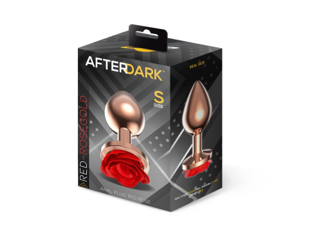 Rose Plug Anal Oro Rosa Rosa Roja en la Base Talla S