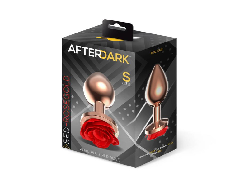 Rose Plug Anal Oro Rosa Rosa Roja en la Base Talla S