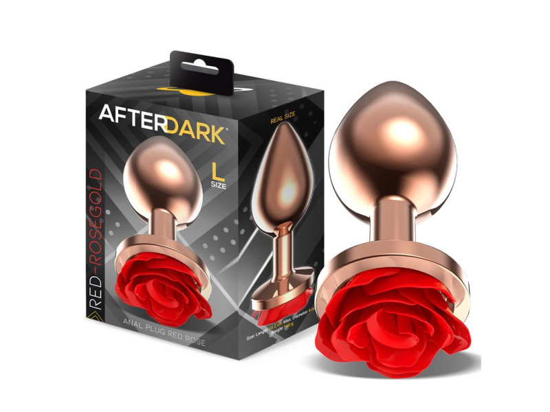 Rose Plug Anal Oro Rosa Base de Rosa Roja Talla L Rose Plug Anal Oro Rosa Base de Rosa Roja Talla L