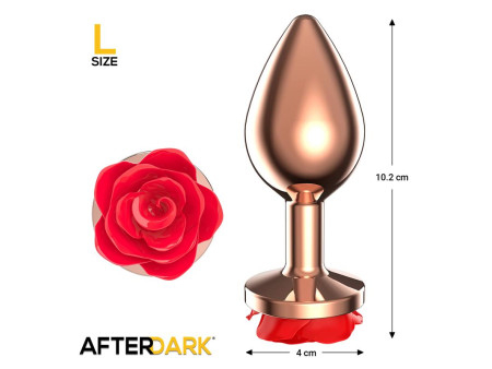 Rose Plug Anal Oro Rosa Base de Rosa Roja Talla L Rose Plug Anal Oro Rosa Base de Rosa Roja Talla L