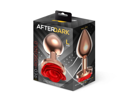 Rose Plug Anal Oro Rosa Base de Rosa Roja Talla L Rose Plug Anal Oro Rosa Base de Rosa Roja Talla L
