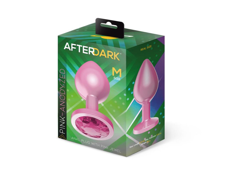 Plug Anal Anodizado Rosa con Joya Talla M