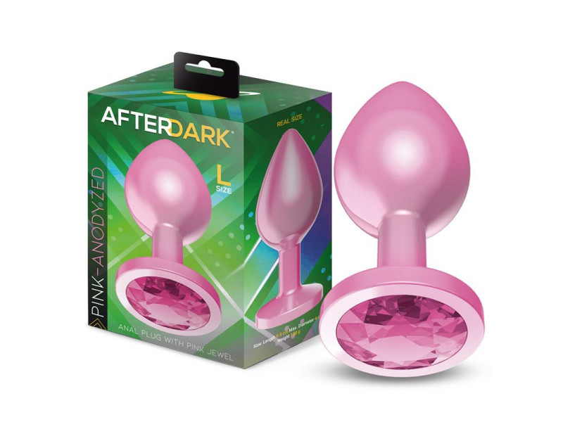 Plug Anal Anodizado Rosa con Rosa Talla L Plug Anal Anodizado Rosa con Rosa Talla L