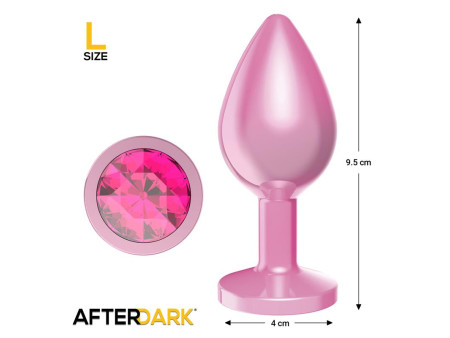 Plug Anal Anodizado Rosa con Rosa Talla L Plug Anal Anodizado Rosa con Rosa Talla L