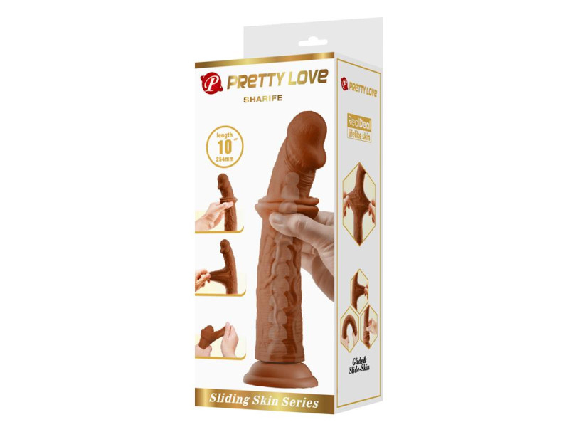 Sharife Dildo con Piel Deslizante Retractil 25 cm