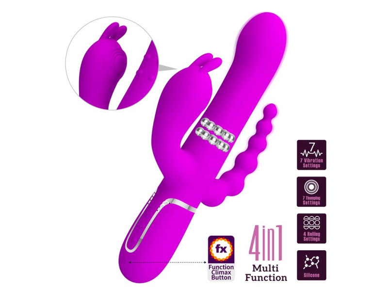Cammy 4 in 1 Vibrador con Bolas Rotadoras y Cadena Anal Cammy 4 in 1 Vibrador con Bolas Rotadoras y Cadena Anal