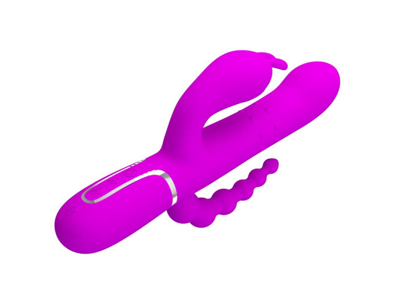 Cammy 4 in 1 Vibrador con Bolas Rotadoras y Cadena Anal