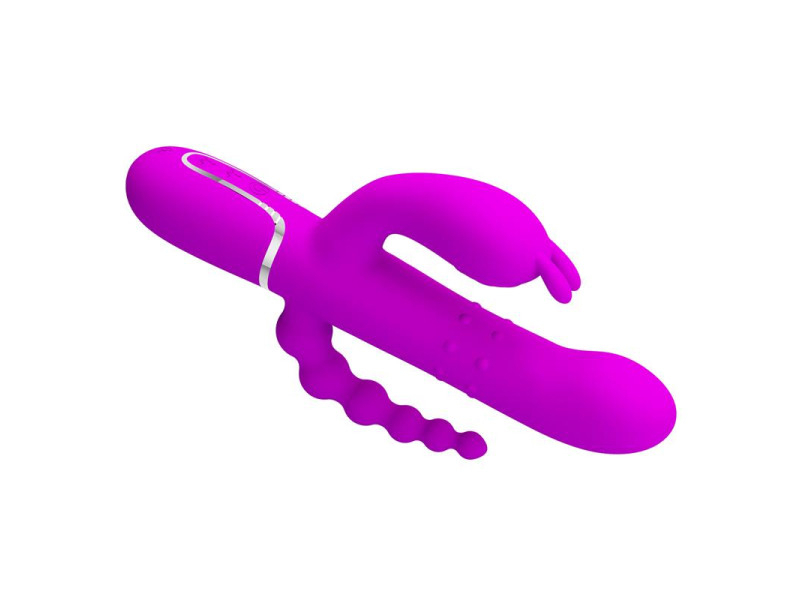 Cammy 4 in 1 Vibrador con Bolas Rotadoras y Cadena Anal