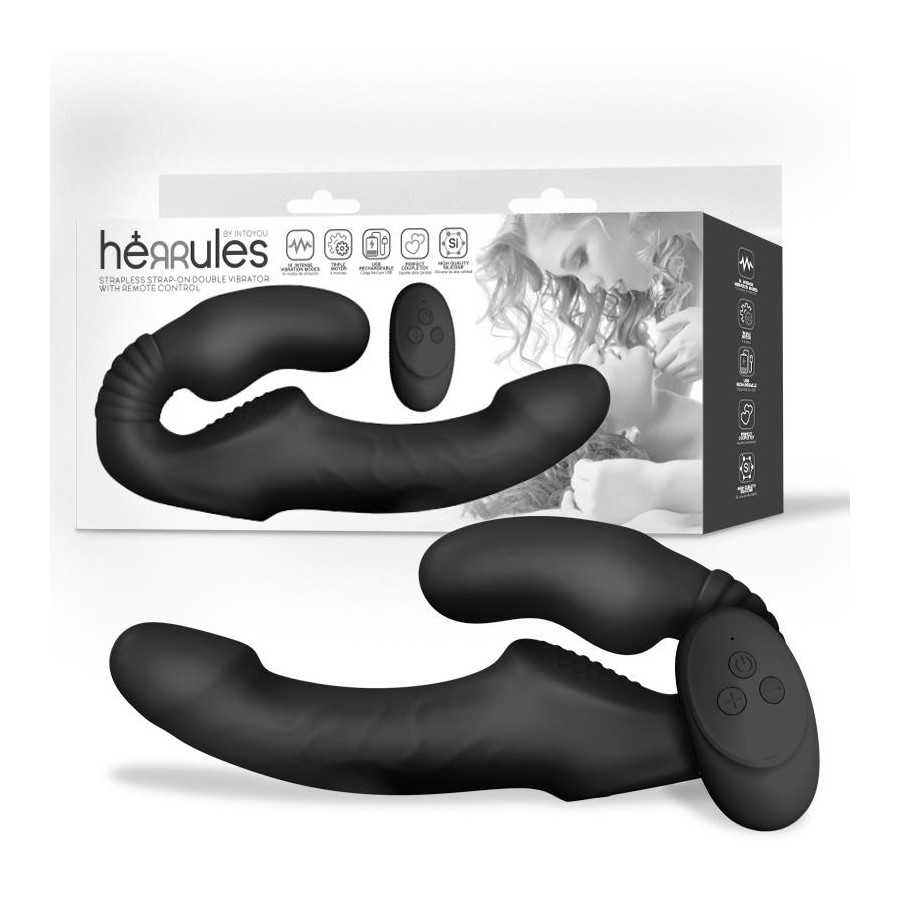 Strap on Vibrador Doble sin Arnes con Control Remoto