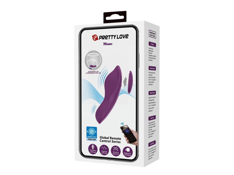 Mane Vibrador de Braguita con App Purpura