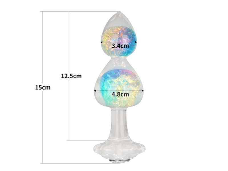 Gemoria Plug Anal de Silicona con Centro de Cristal Multicolor