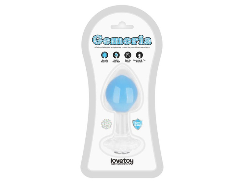 Gemoria Plug Anal Silicona Bola Interna Acero Brilla en la Oscuridad