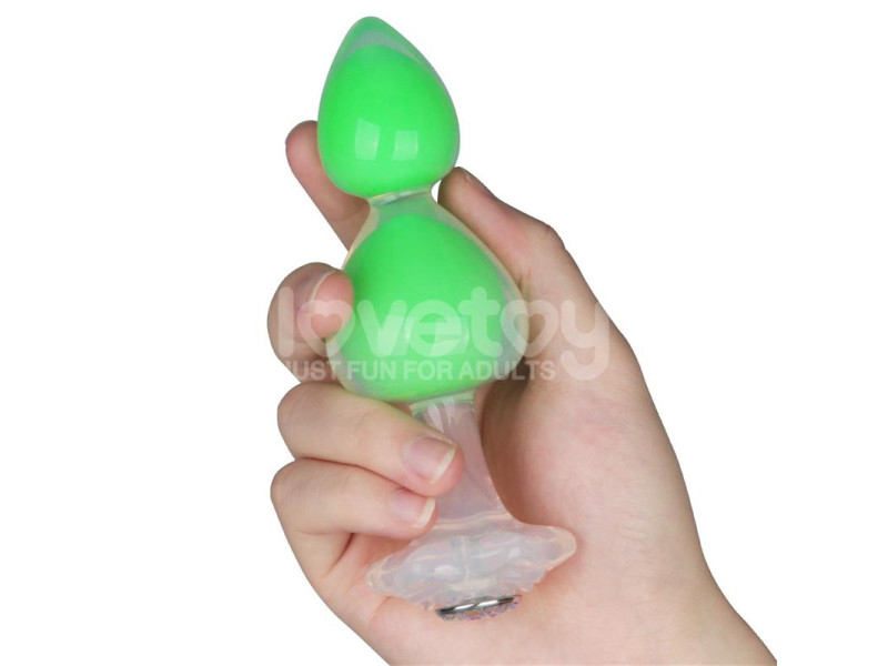 Gemoria Plug Anal Silicona Bola Interna Acero Brilla en la Oscuridad